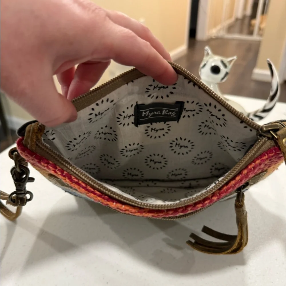 Myra Bag Striped Wristlet Zipper Pouch